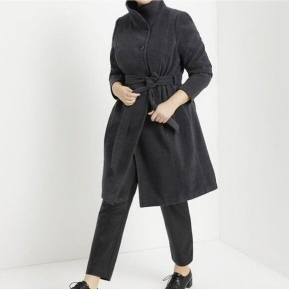 Eloquii Jackets & Blazers - Eloquii Charcoal Pea Coat